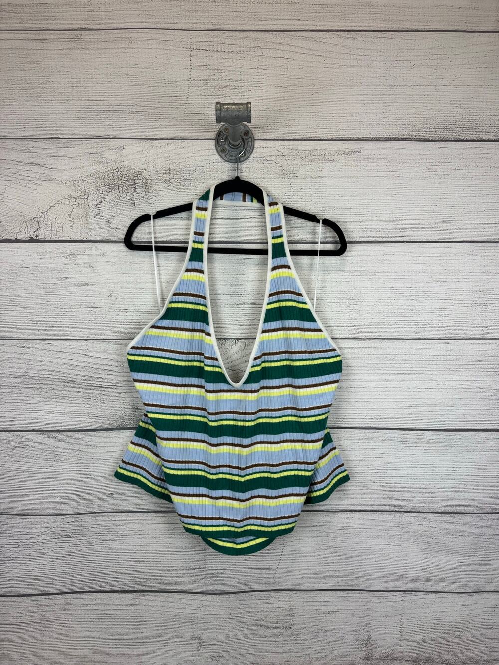 Old Navy Plus Size Striped Halter Knit Ribbed Sleeveless Top Size 3X